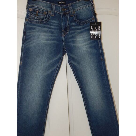 NWT TRUE RELIGION RICKY Flap Big T Relaxed Straight Faded Wash Jeans Men's 30x33 - Picture 4 of 6